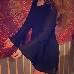 Black mini dress with bell sleeves!
